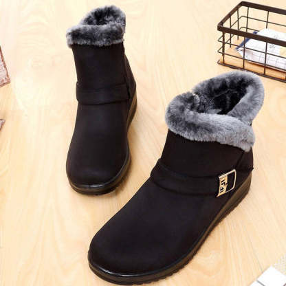 Neuer Winter plus samtgepolsterte rutschfeste Kurzrohr-Schneestiefel