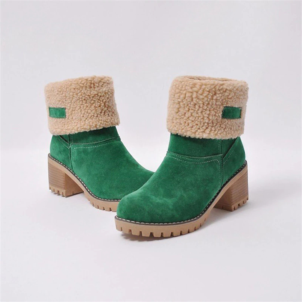 Neue, mit Kaschmir gefütterte, mittelhohe Baumwollstiefel für Damen
