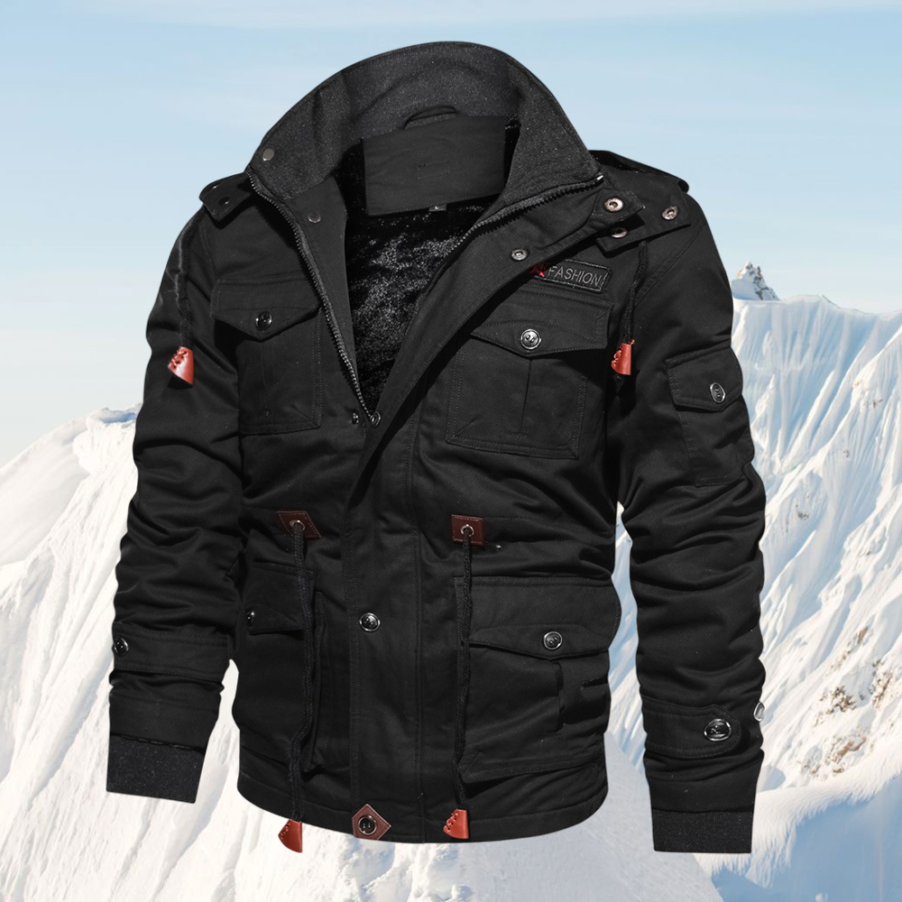  Neue Wolljacke mit mehreren Taschen für Herren