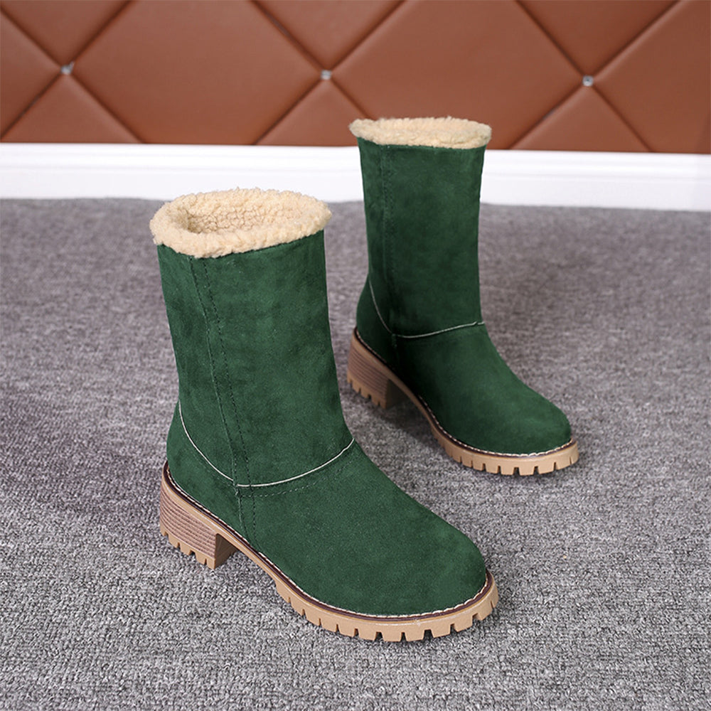 Neue trendige dicke, warme Martin-Stiefel mit runder Zehenpartie