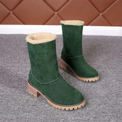 Neue trendige dicke, warme Martin-Stiefel mit runder Zehenpartie