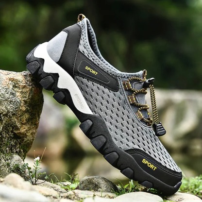 Atmungsaktive, rutschfeste Outdoor-Sneaker aus elastischem Mesh-Gewebe für Herren