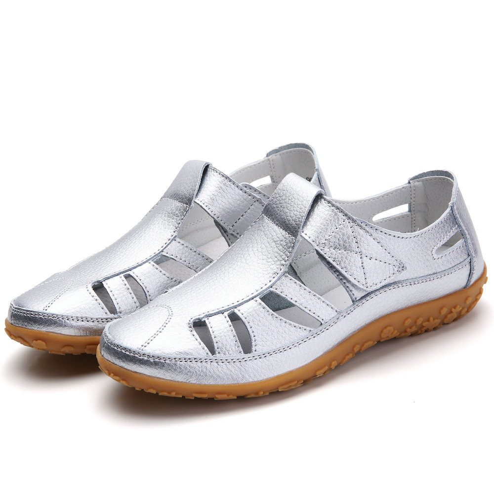 Orthopädische Retro-Ledersandalen für Damen