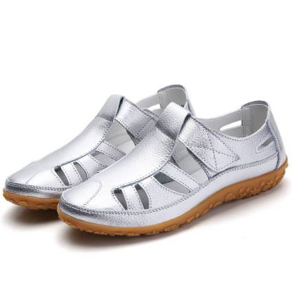 Orthopädische Retro-Ledersandalen für Damen