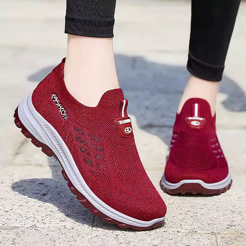  Gestrickte, atmungsaktive Slip-On-Sneaker für Damen