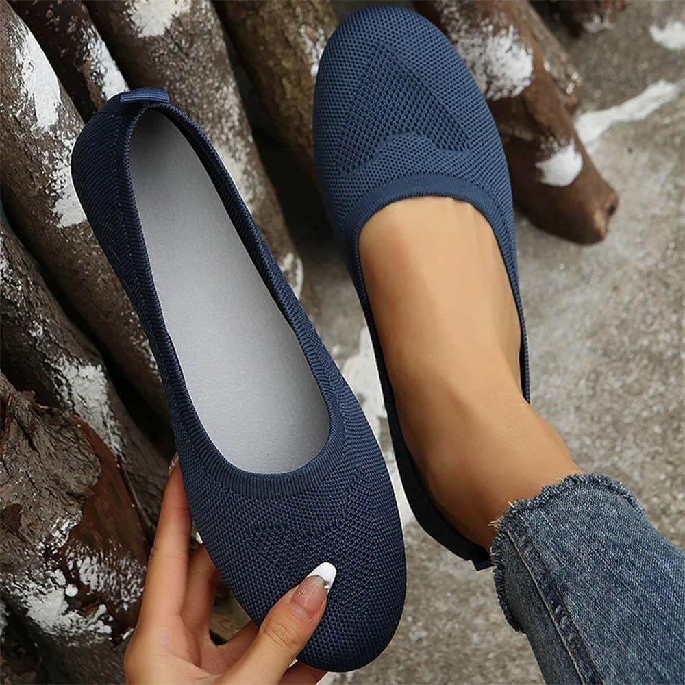 Gewebte, atmungsaktive, flache Freizeitschuhe für Damen