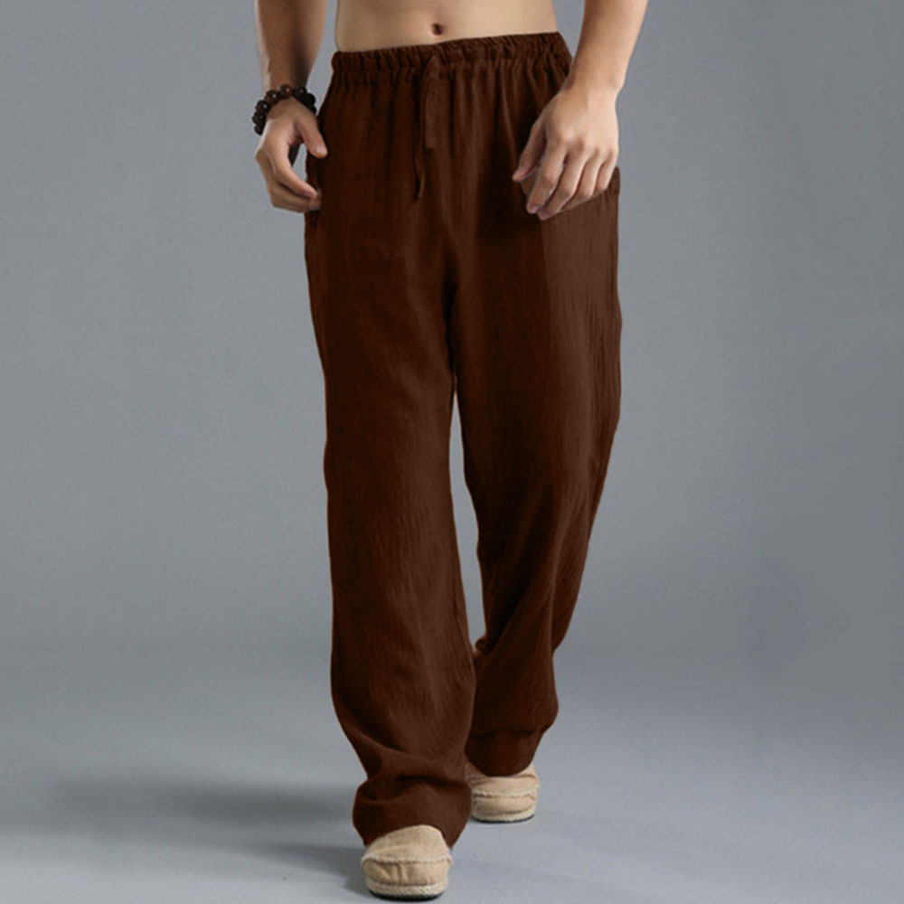 Herren-Sporthose, locker, lässig, Leinen, atmungsaktiv, für Herren