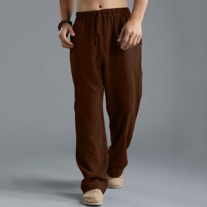  Herren-Sporthose, locker, lässig, Leinen, atmungsaktiv, für Herren