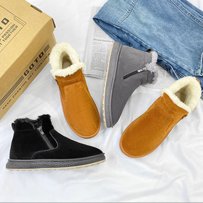Rutschfeste, modische, warme Herren-Baumwollschuhe mit seitlichem Reißverschluss