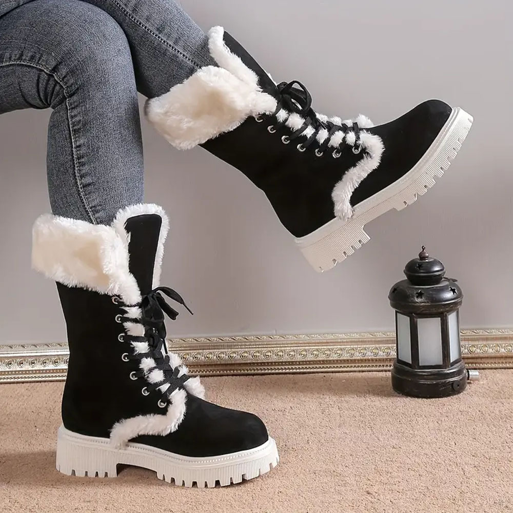 Lange Damen-Schneestiefel aus Fleece