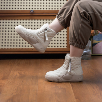 Neue Fleece-Damenstiefel mit dicker Sohle