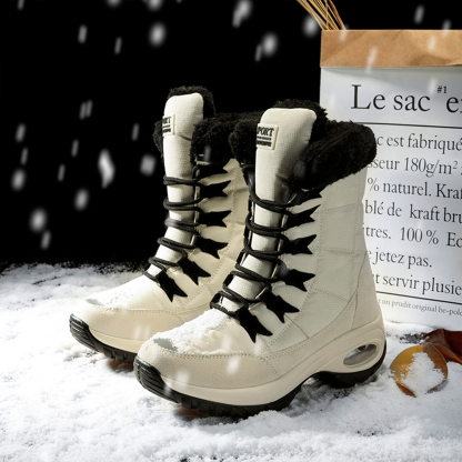 Hohe, rutschfeste Samt-Schneestiefel für Damen