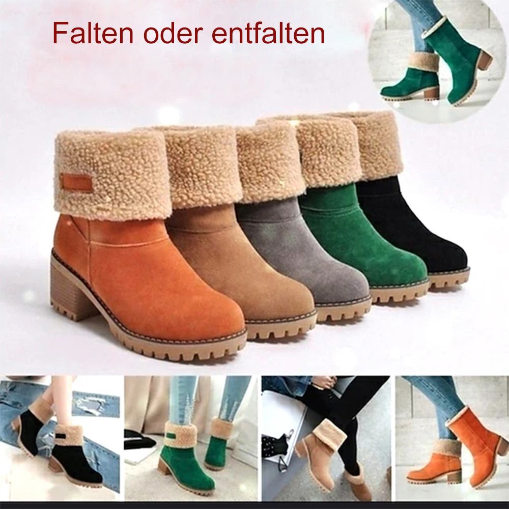 Neue, mit Kaschmir gefütterte, mittelhohe Baumwollstiefel für Damen