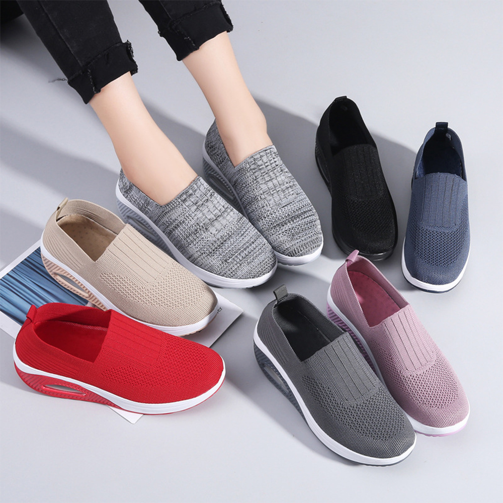 Atmungsaktive Luftpolster-Sneaker für Damen aus Fliegenstrick