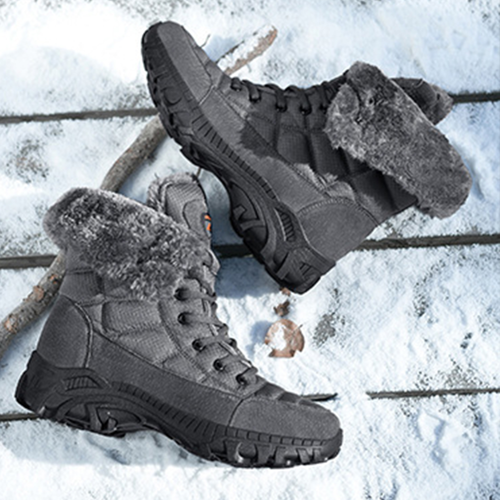 Lässige High-Top-Fleece-Baumwollstiefel für Herren