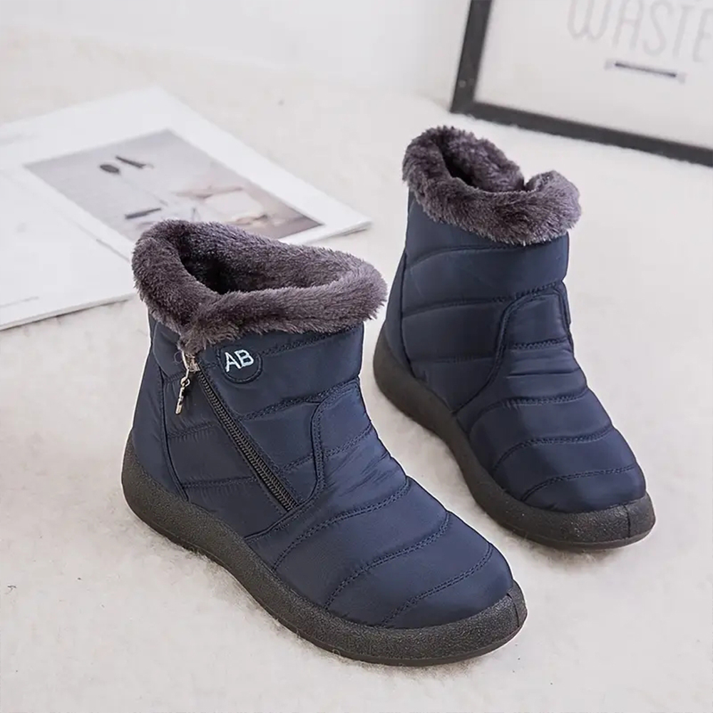 Warme Schneestiefel für Damen mit seitlichem Reißverschluss
