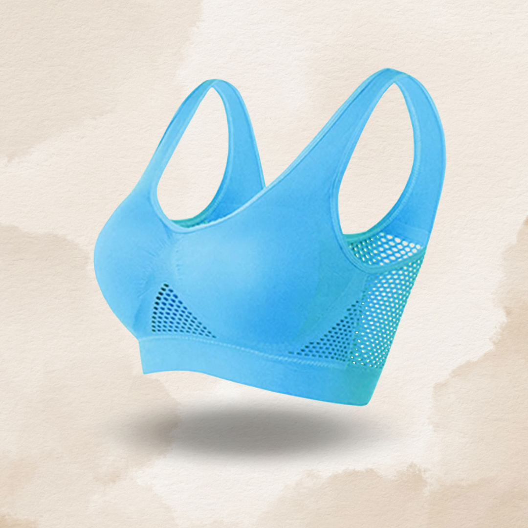 Nahtloser Kabelloser Atmungsaktiver Cool Liftup Air-Sport-BH aus Netzstoff in großer Größe für Damen