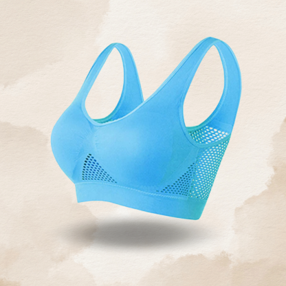Nahtloser Kabelloser Atmungsaktiver Cool Liftup Air-Sport-BH aus Netzstoff in großer Größe für Damen