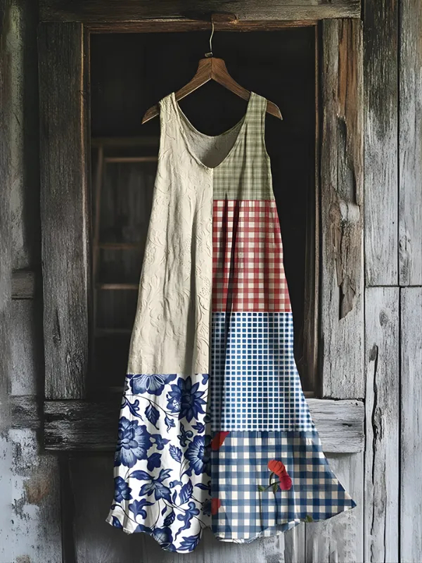 Landhaus-Charme Patchwork-Kunstkleid