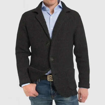 Elegante Herren-Strickjacke mit Reverstasche und langen Ärmeln