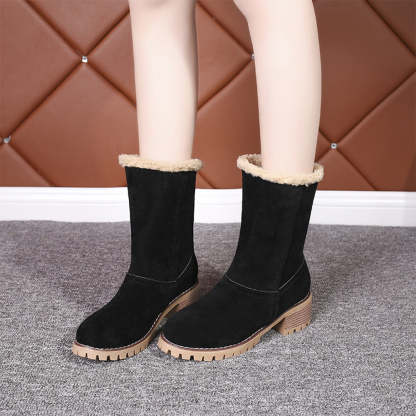 Neue trendige dicke, warme Martin-Stiefel mit runder Zehenpartie