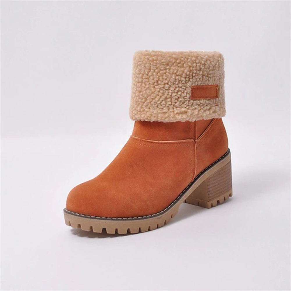Neue, mit Kaschmir gefütterte, mittelhohe Baumwollstiefel für Damen