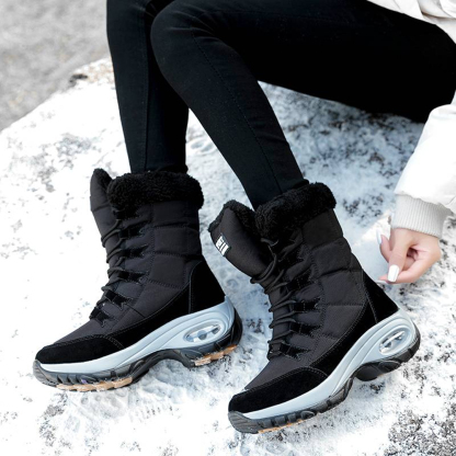 Hohe, rutschfeste Samt-Schneestiefel für Damen