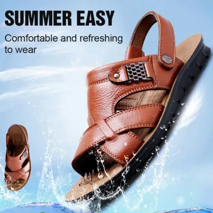 🔥HEISSER VERKAUF🎁--70% RABATT 🎉 LÄSSIGE, BEQUEME, WEICHE SOHLE, RUTSCHFESTE, LEDERSANDALEN FÜR HERREN