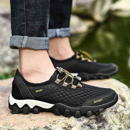 Atmungsaktive, rutschfeste Outdoor-Sneaker aus elastischem Mesh-Gewebe für Herren
