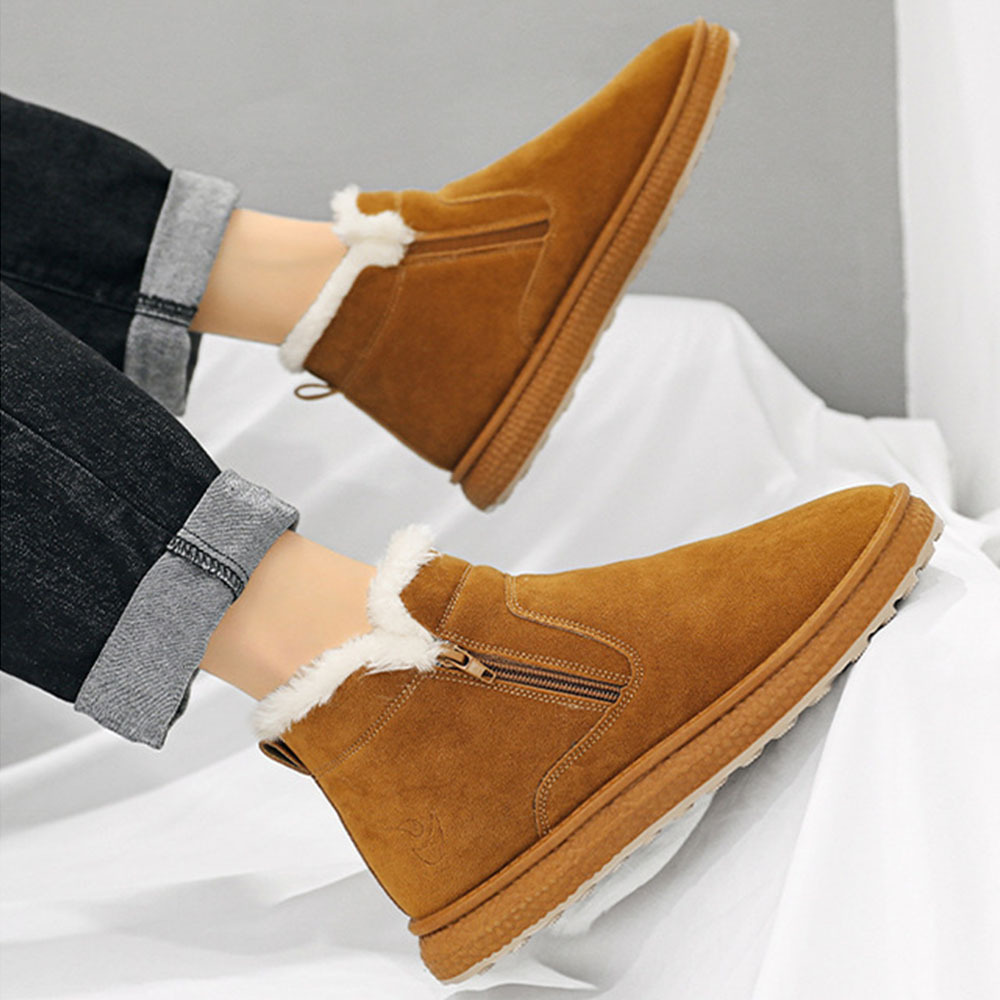 Rutschfeste, modische, warme Herren-Baumwollschuhe mit seitlichem Reißverschluss