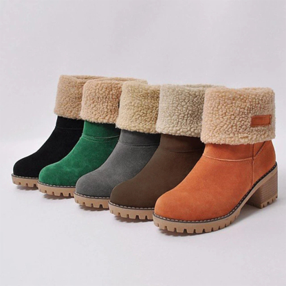 Neue, mit Kaschmir gefütterte, mittelhohe Baumwollstiefel für Damen