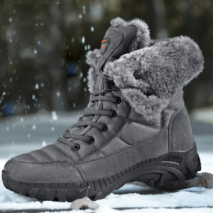 Lässige High-Top-Fleece-Baumwollstiefel für Herren