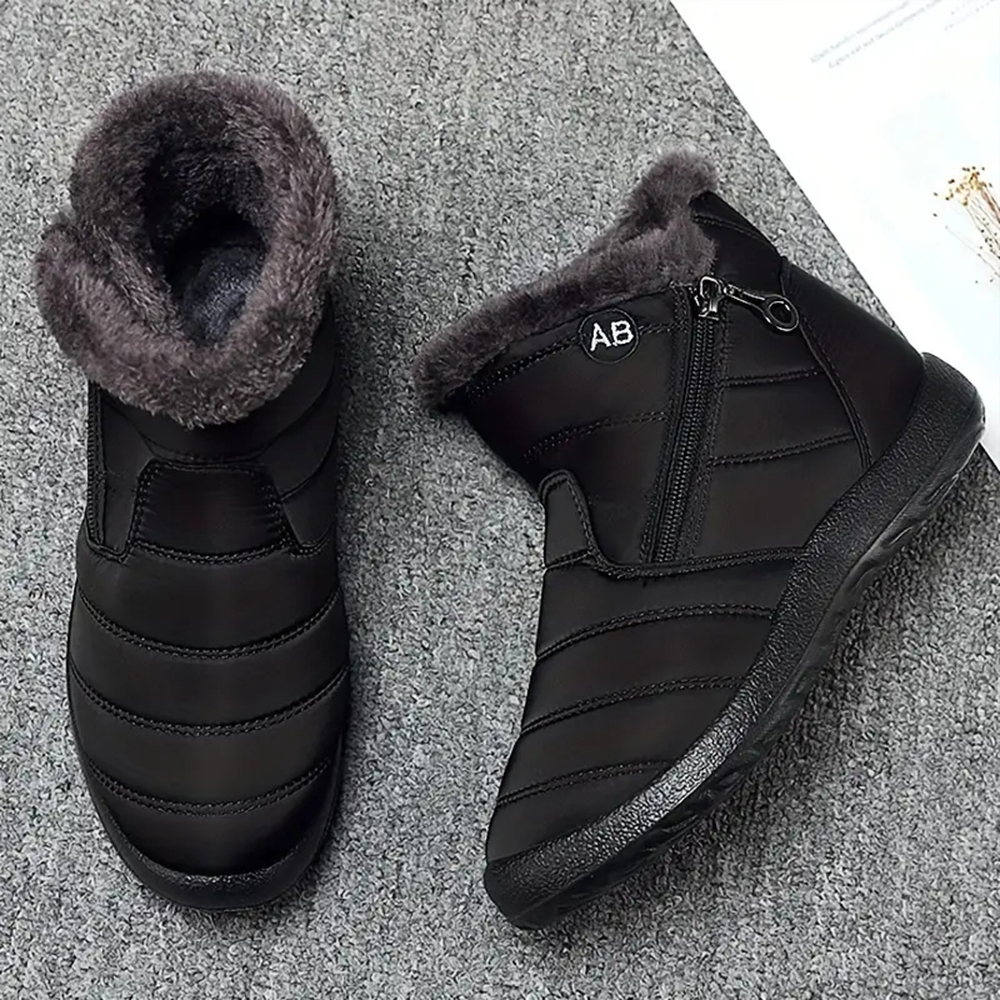 Warme Schneestiefel für Damen mit seitlichem Reißverschluss