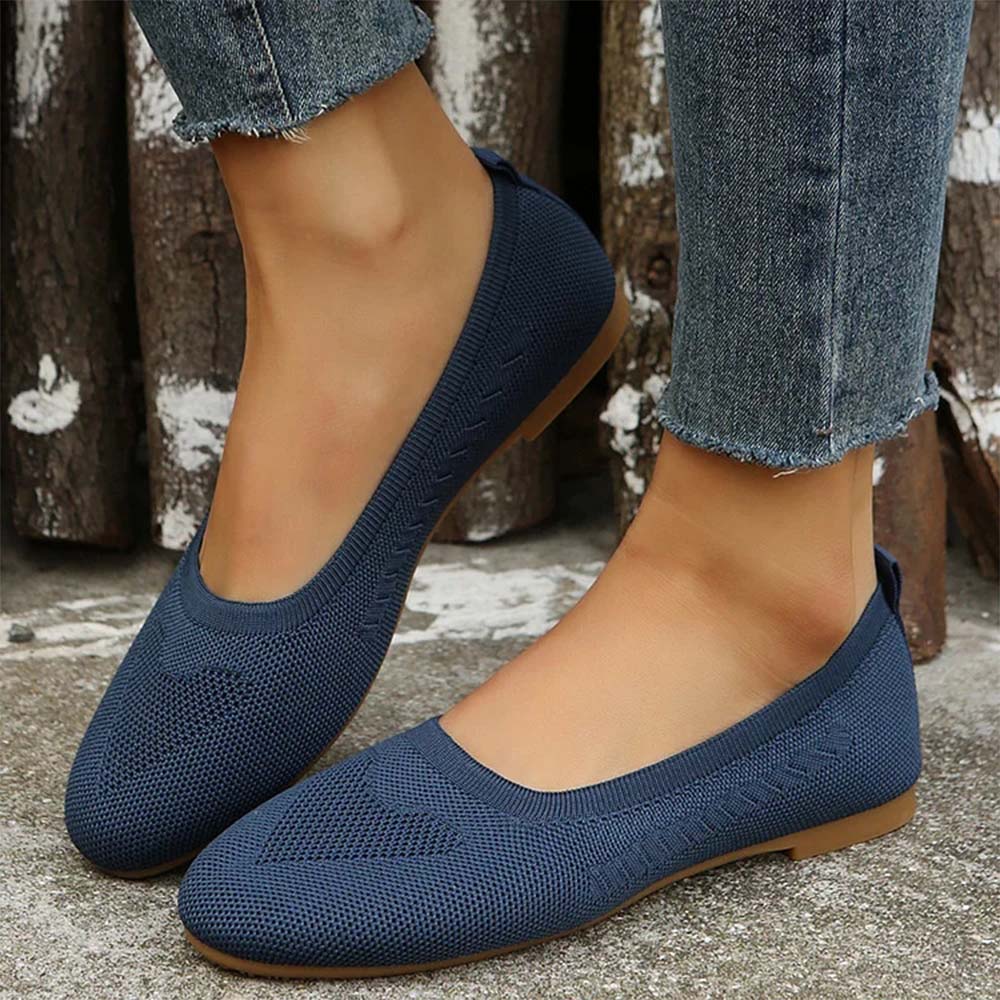 Gewebte, atmungsaktive, flache Freizeitschuhe für Damen