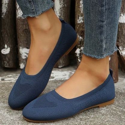 Gewebte, atmungsaktive, flache Freizeitschuhe für Damen