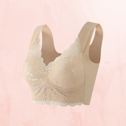 Nahtloser Kabellos Push-Up-Spitzen-BH Übergröße für Damen