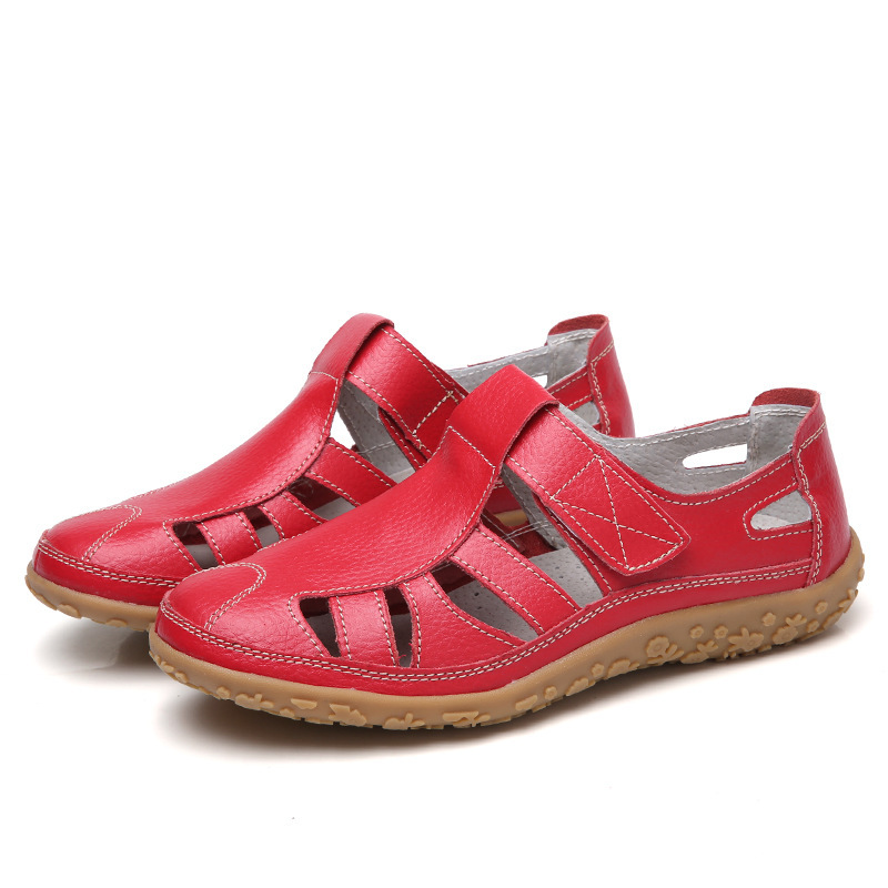 Orthopädische Retro-Ledersandalen für Damen