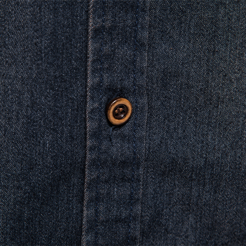 THERLING Klassisches, lässiges Jeanshemd für Herren mit langen Ärmeln