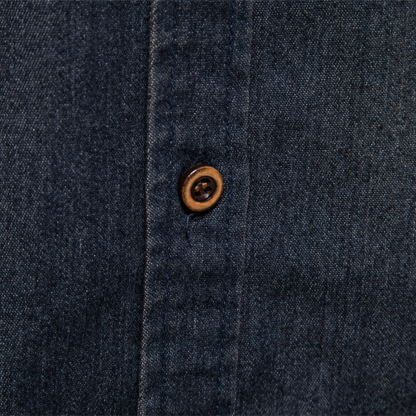 THERLING Klassisches, lässiges Jeanshemd für Herren mit langen Ärmeln