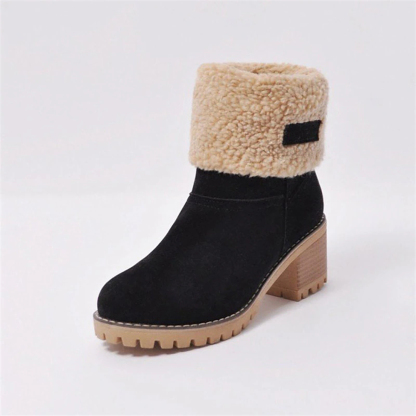Neue, mit Kaschmir gefütterte, mittelhohe Baumwollstiefel für Damen