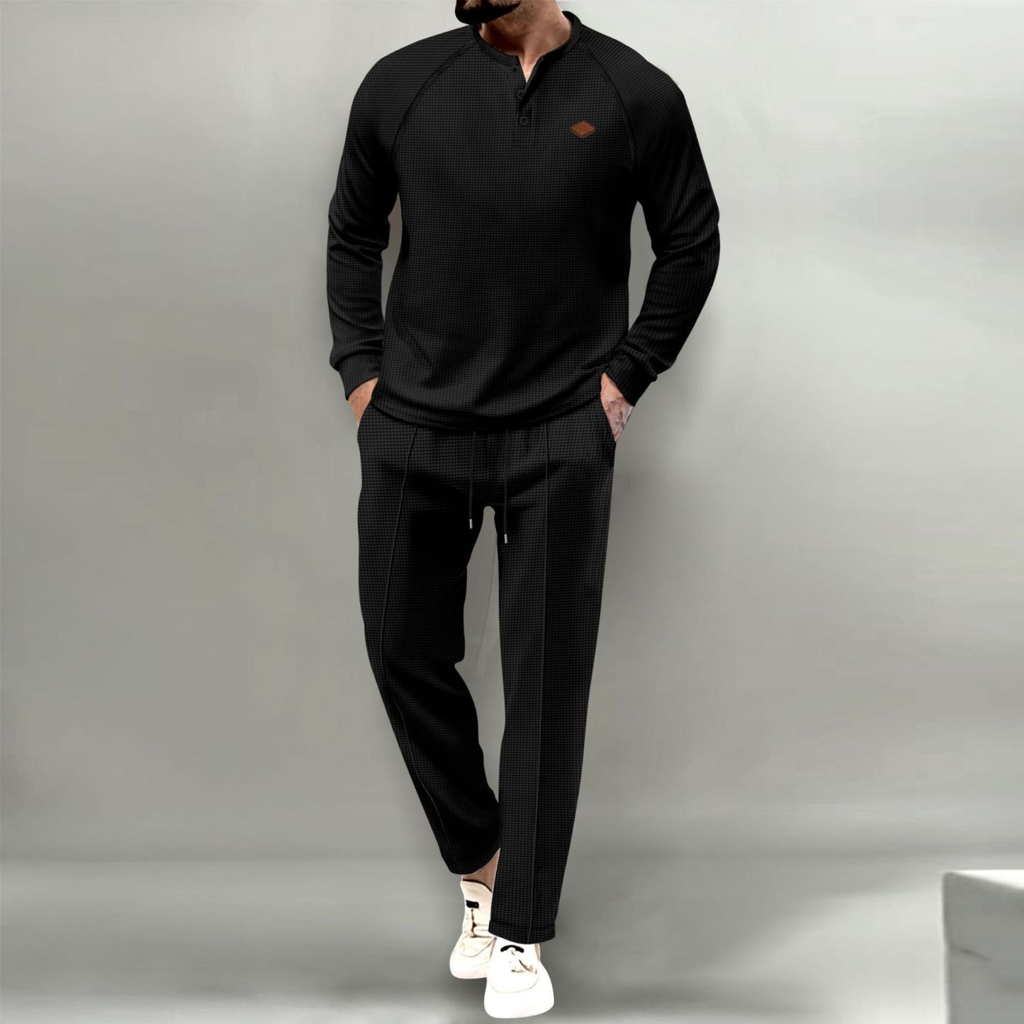🎉April Specials -Letzten Tag Rabatt 🎁 - Neues Langarm-Poloshirt mit Waffelmuster für Herren