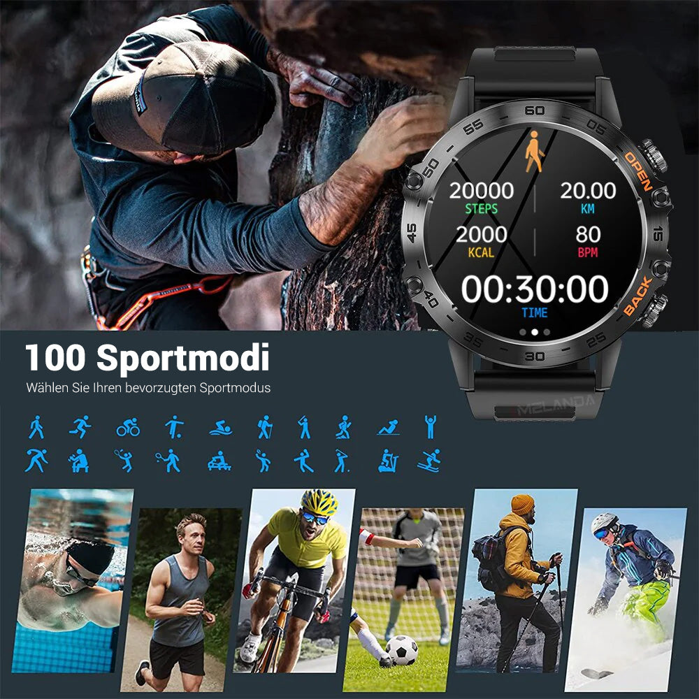 Luxuriöse 1,39-Zoll Bluetooth-Anruf-Smartwatch für Männer: Sport- und Fitnessuhren