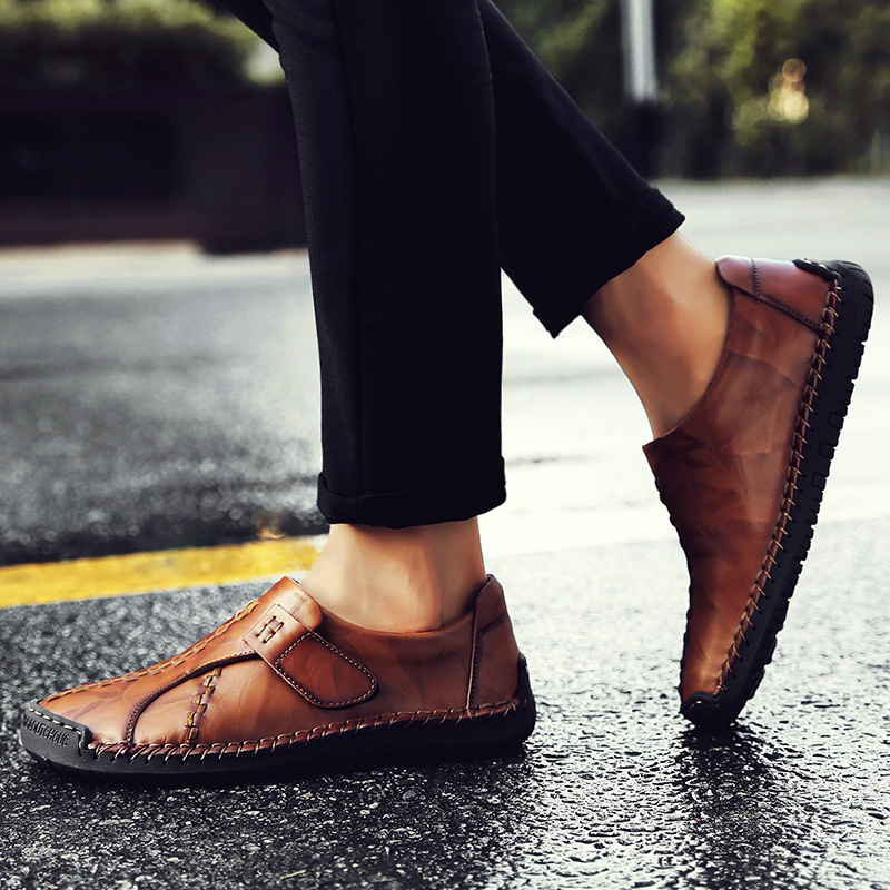 HEISSER VERKAUF 60 % RABATT - Herren handgefertigte lässige Kunstleder bequeme Slip-On Wanderschuhe