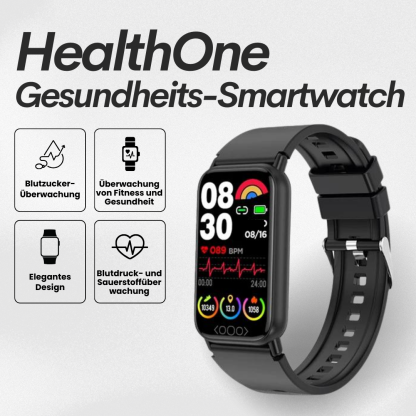 HealthOne - medizinische Smartwatch mit Echtzeit Blutzuckermessung - O