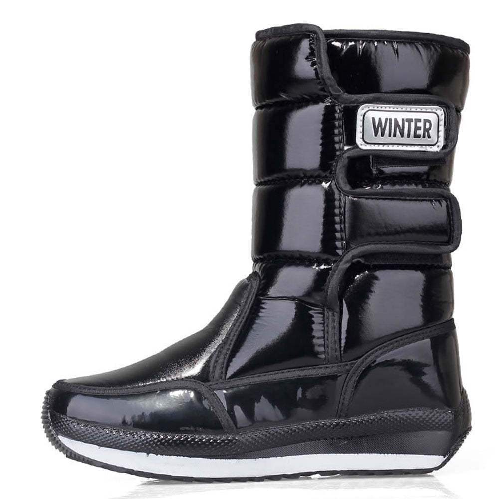 Winter neue Damen-Fleece verdickte warme Mid-Well-Stiefel
