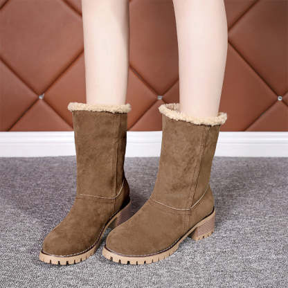 Neue trendige dicke, warme Martin-Stiefel mit runder Zehenpartie