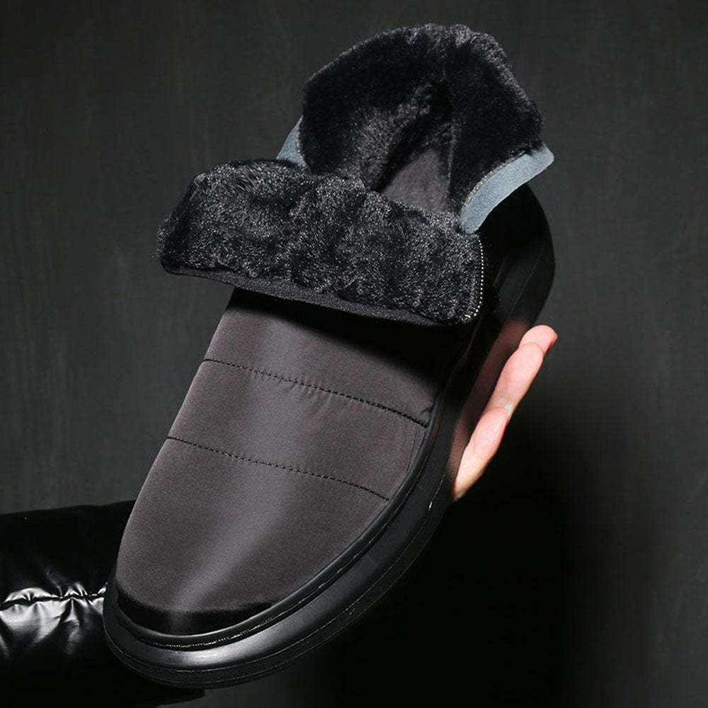 Winter-Herren-Fleece-Schneestiefel mit seitlichem Reißverschluss