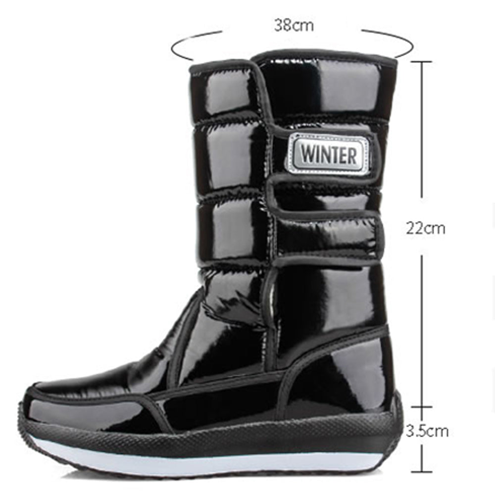 Winter neue Damen-Fleece verdickte warme Mid-Well-Stiefel