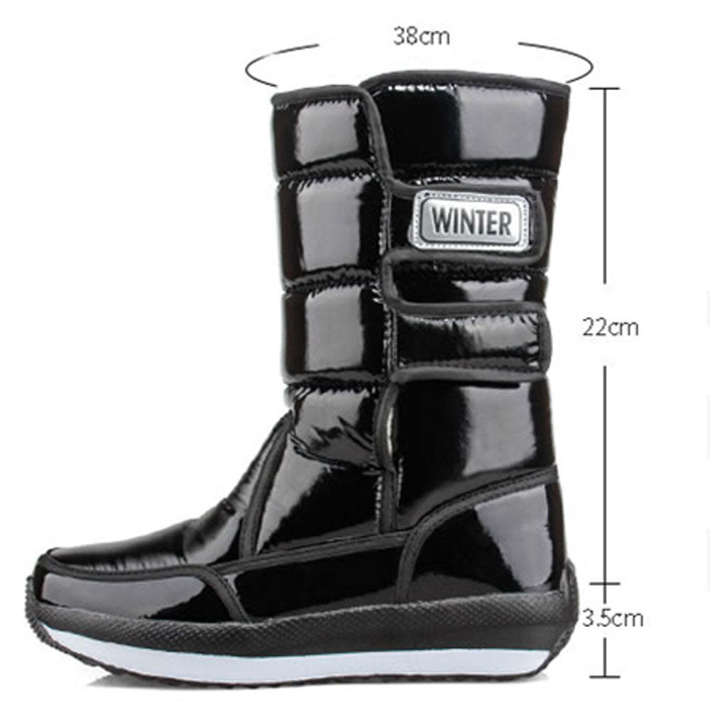 Winter neue Damen-Fleece verdickte warme Mid-Well-Stiefel