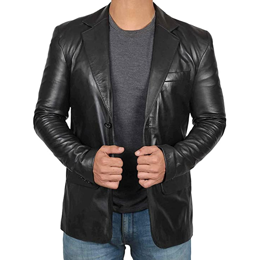 Lässiger, hochwertiger Reversblazer aus PU-Leder für Herren